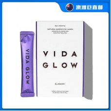 【澳洲直邮包邮】Vida Glow 深海鱼胶原蛋白粉 蓝莓味 90克（3克x30袋）